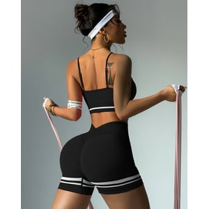 Flix Spa - Conjunto Fitness Mujer Short Push Up Corte V Y Peto Top