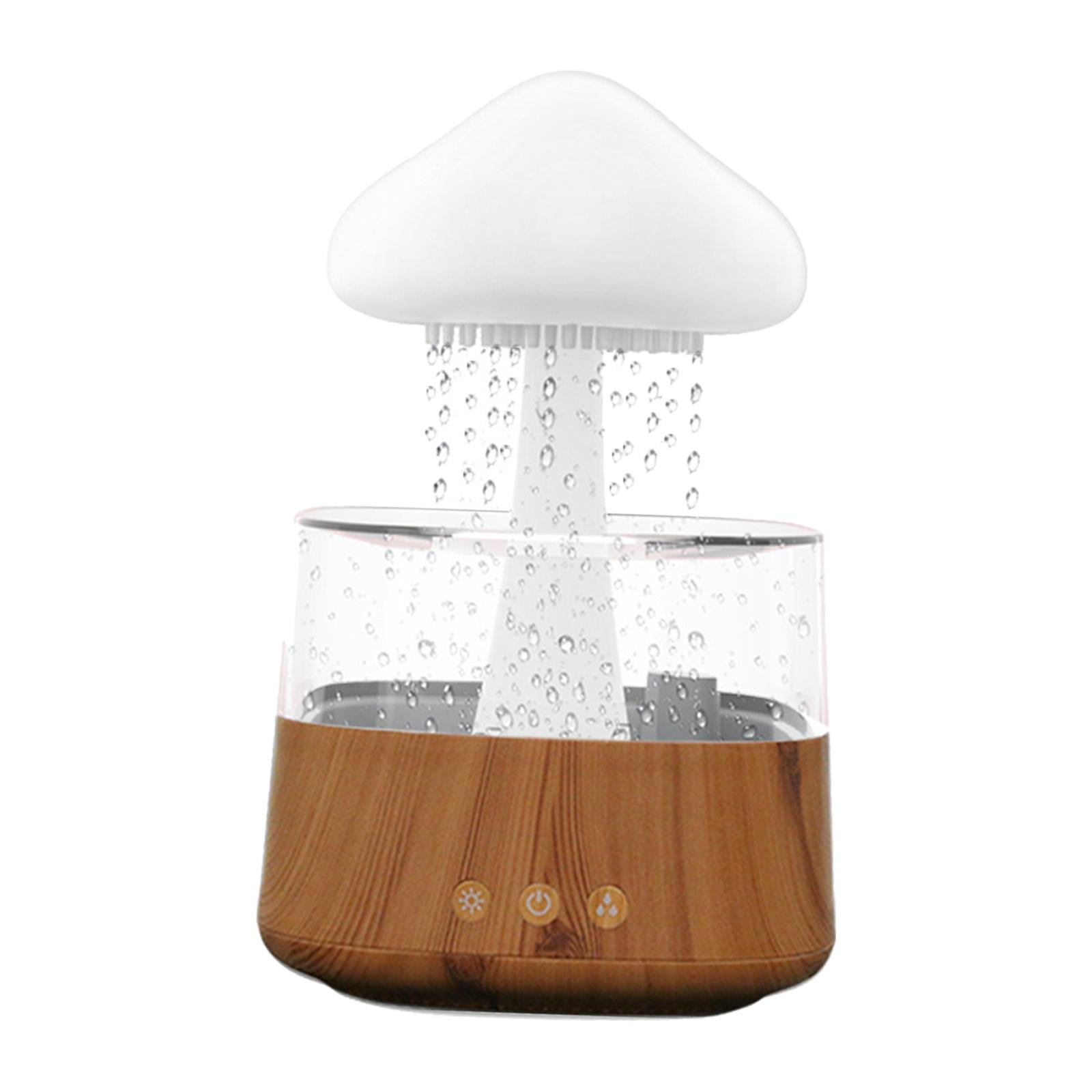 Magideal - Humidificador De Lluvia, Luz Nocturna Ambiental Con Cable Usb, Difusor De Aceite Esencial, Humidificador De Agua De Goteo Para Sala De Estar, Sala De Madera
