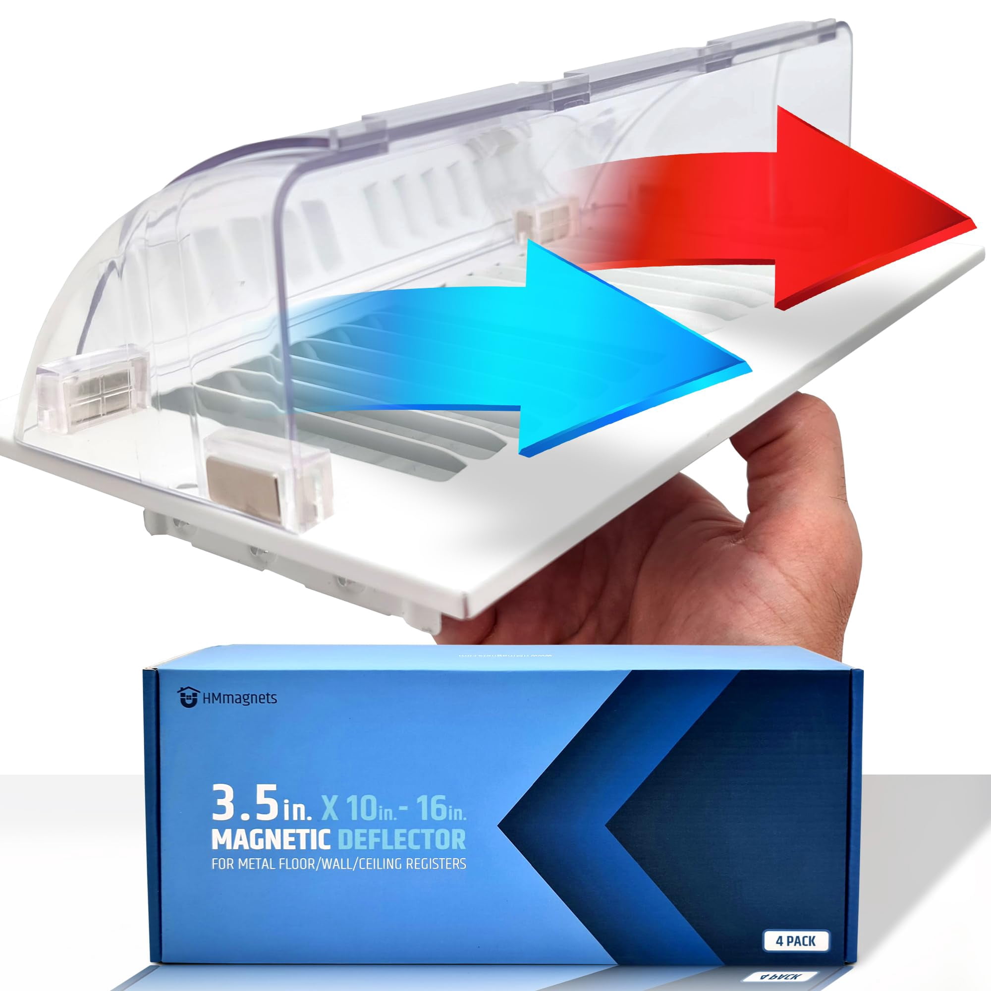 Hmmagnets - Deflector Magnético De Aire Y Calor Para Ventilación, Paquete De 4 Imanes Hm