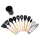 thumbnail image 1 of Utensilios de cocina de silicona, 12 piezas, sartén antiadherente, utensilios de cocina, espátula con mango de madera, cuchara sopera, raspador, traje, 1 of 5