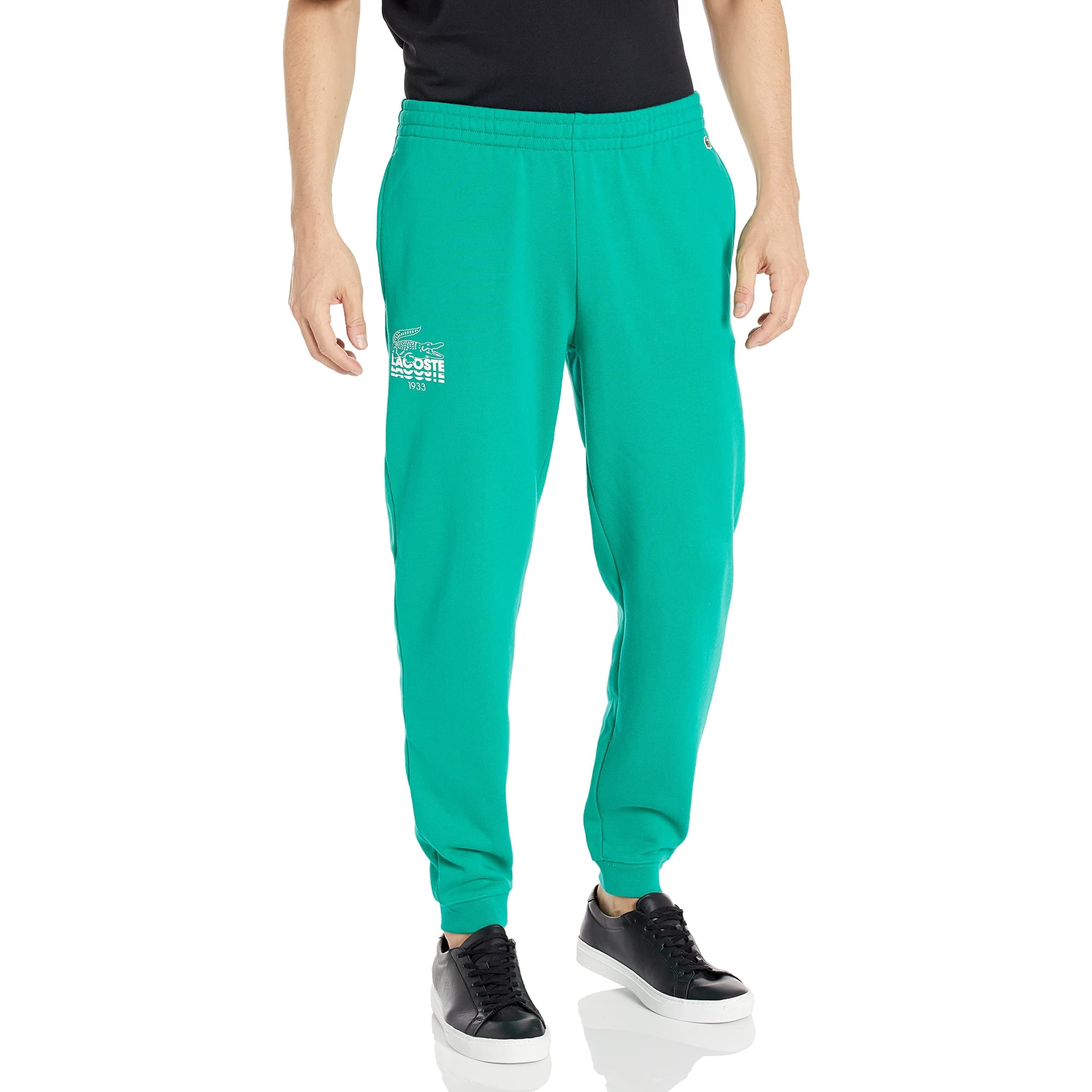 Pantalones Deportivos Lacoste Con Estampado De Cocodrilo, Forro Polar De Algodón, Color Verde