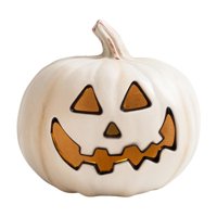 Ioensy - Escultura De Calabaza De Resina Con Luz De Calabaza De Halloween Para Interiores Y Exteriores De Estilo Rústico C