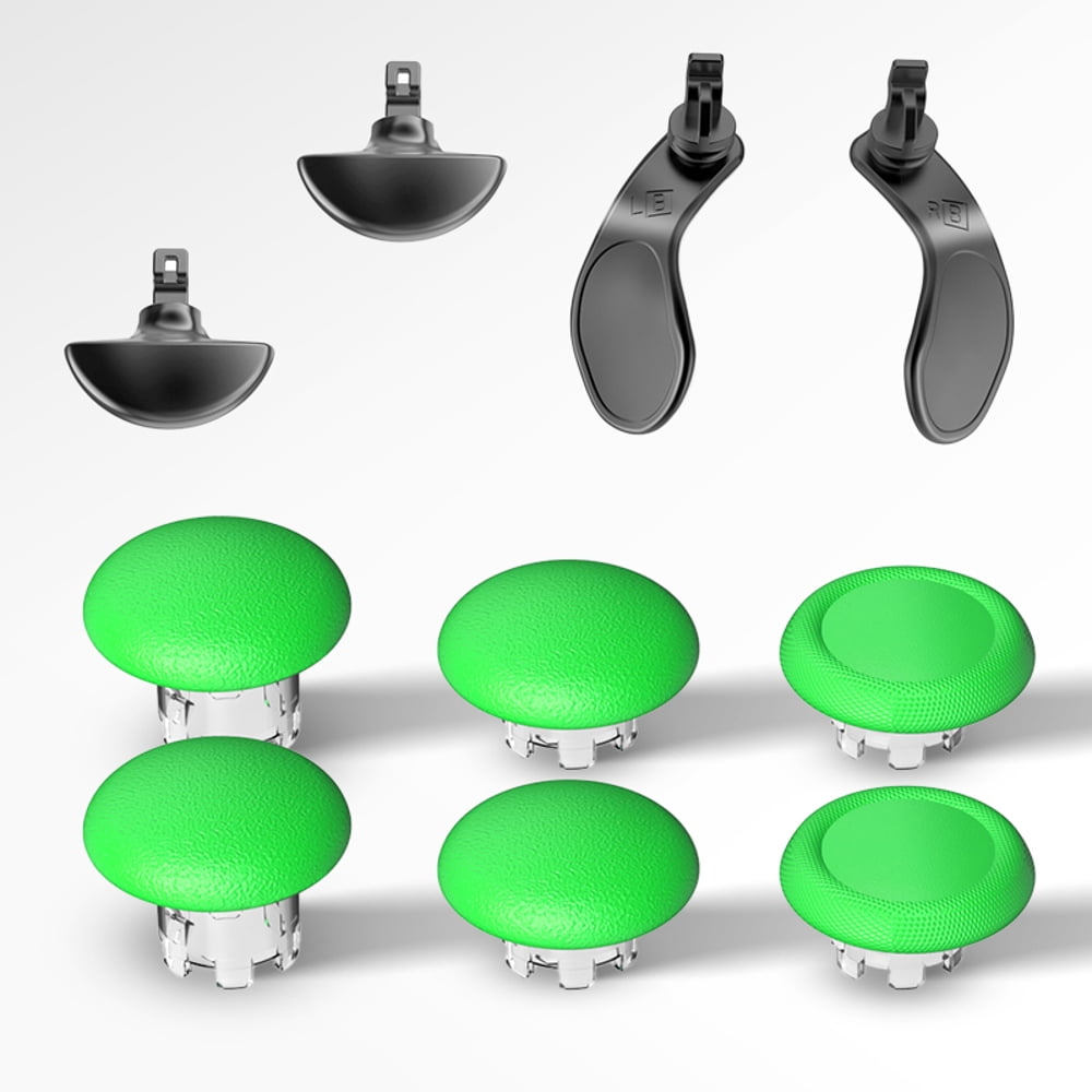 Genérico - Kit De Tapas Metálicas Para Joysticks Y Botones Traseros Compatibles Con El Mando Edge De Ps5 - Cubierta De Seta Para Palanca De Pulgar, Palanca Basculante 3d-negro Verde