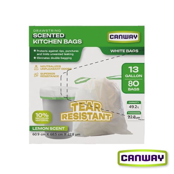 Bolsas Basura Cocina Aromatizadas 61 x 68 cm Canway 80