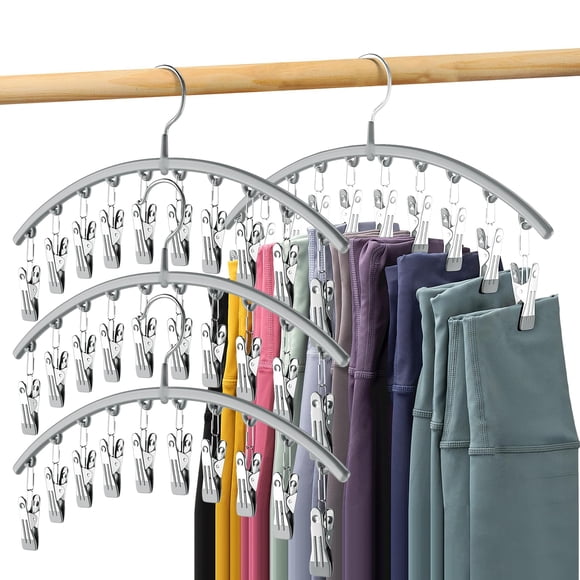 Perchas Organizadoras Para Leggings De Metal Con Recubrimiento De Goma 4 Unidades