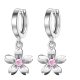 thumbnail image 1 of Aros De Flor Plata 925 Moda Flores Mujer Colgante Rosada, 1 of 3