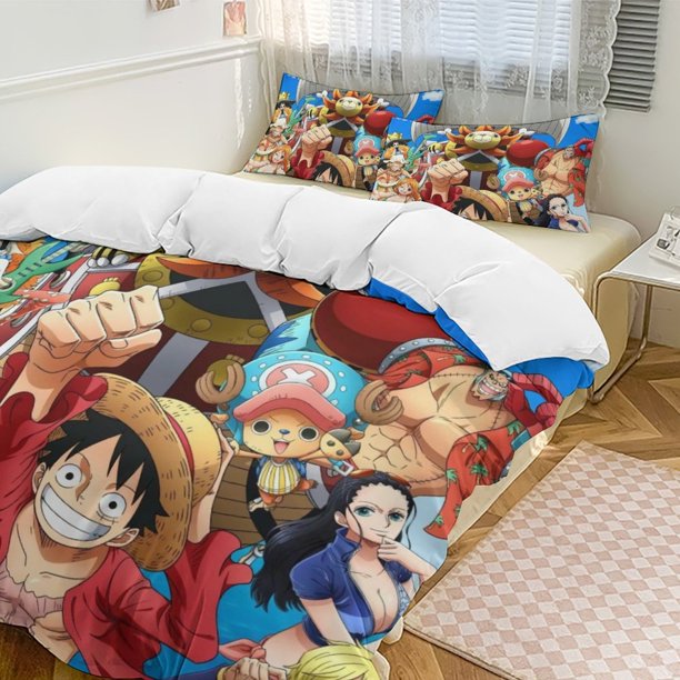 One PieceCartoon Collection 3-Piece Comforter Set, Personalized Bedding Decor for Kids And Teens Bed Sheets