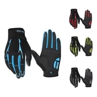 West Biking - Guantes Con Gel Ruta Y Mtb Dedo Largo Bicicleta Azul L