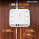 thumbnail image 3 of Regleta TESSAN 1,5 m con Enchufe Plano Gris USB‑C 20 W, 3 of 8