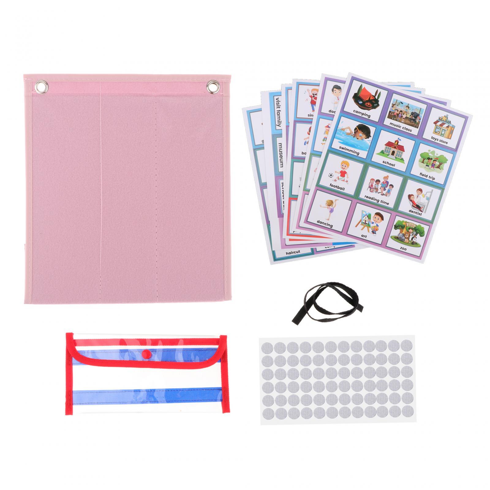 Magideal - Horario Visual Diario Para Niños, Tabla De Tareas En El Hogar, Tabla De Rutina Portátil Reutilizable, Tabla De Bolsillo Para El Aula, Actividad En El Inglés