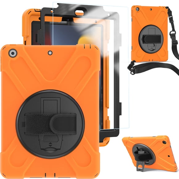 Funda para iPad TSQ 10.2" 9ª/8ª/7ª generación para niños – Naranja