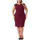 thumbnail image 1 of Agnes Orinda Disfraces de Halloween para Mujeres Tallas Grandes Vestido Ajustado de Escuela Universitaria con Cuello en V Sin Mangas Casual Midi Lápiz con Cremallera 5X Burdeos, 1 of 7