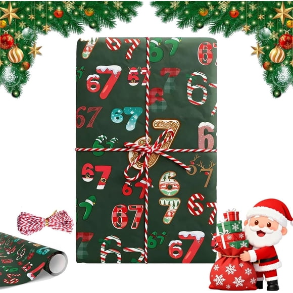 Papel de regalo navideño UHONEY 67 Meme Funny Teen (set A)