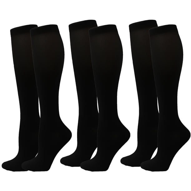3 pares de calcetines de compresión para mujeres y hombres, de 8 a 15 mmHg, de soporte suave, para embarazadas, enfermeras y viajes.