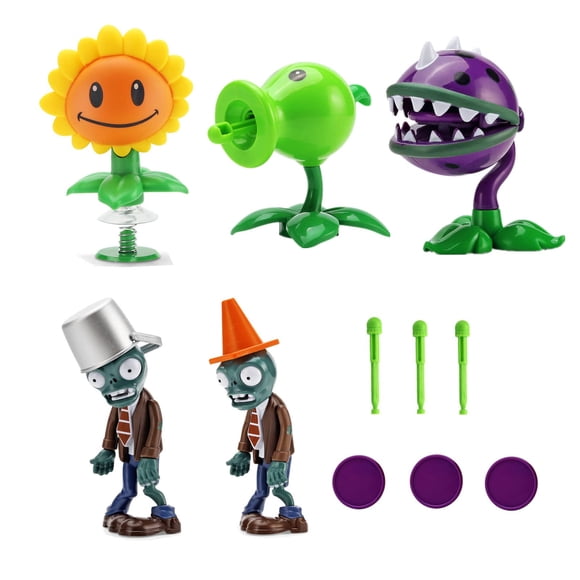 Juego de figuras de acción JHESAO Plants vs Zombies, 5 piezas, regalo para niños