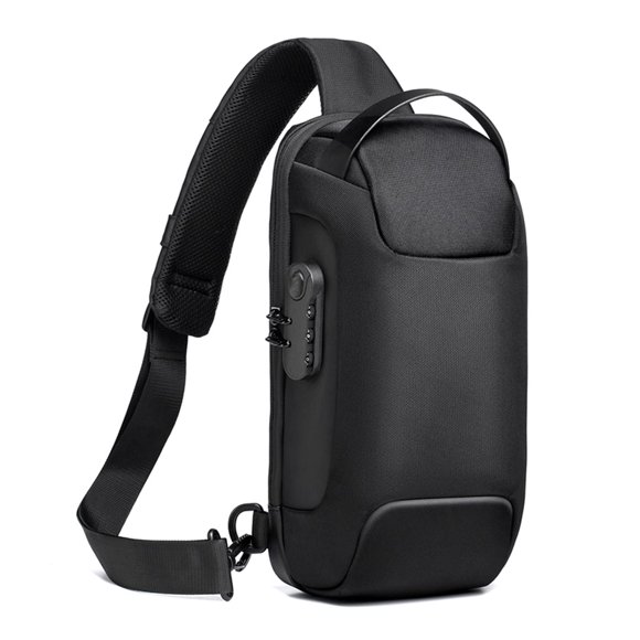 Bolso cruzado FANDARE 16x9x33 cm con puerto USB negro