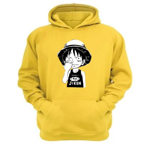 Genérico - Polerón Canguro Luffy Amarillo Talla M Unisex