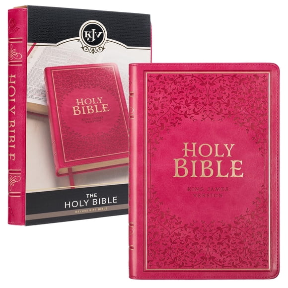 Bible Christian Art Gifts KJV Santa Biblia, tamaño estándar, rosa