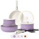 thumbnail image 1 of Juego de utensilios de cocina SODAY, 15 unidades, antiadherentes con mango desmontable, color morado, 1 of 3
