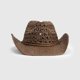 thumbnail image 2 of Sombrero Vaquero Tejido Estilo Cowboy Playa, Festival, Moda cafe Talla Única, 2 of 5