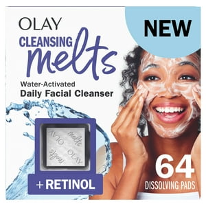 Limpiador Facial Cleansing Melts + Retinol Olay, 64 Unidades (2 X 32 Unidades)