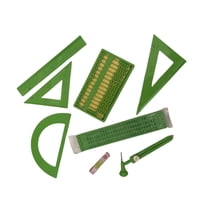 Bothyi - Juego De 9 Reglas Triangulares Ciegas Genéricas, Herramienta De Geometría Matemática Para El Hogar Y La Escuela.