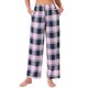 thumbnail image 1 of Pantalones de pijama a cuadros para mujer INSPIRE CHIC para el regreso a clases, mezcla de rayón suave, cintura elástica, pantalones largos para dormir y descansar, S rosa a cuadros, 1 of 6