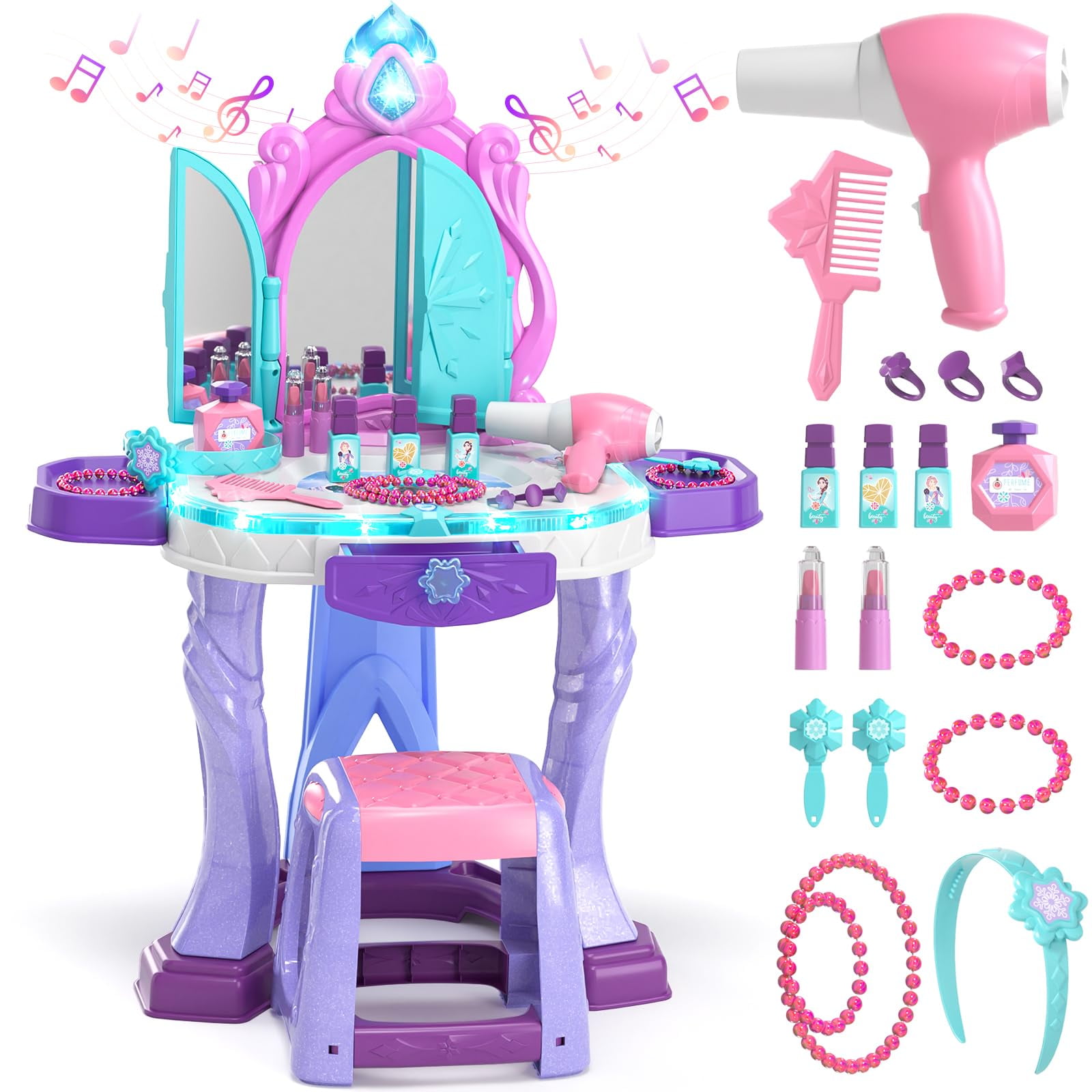 Set De Tocador Lehoo Castle Con Accesorios Para Niñas