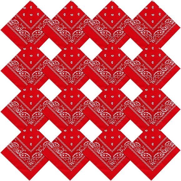Bandanas CECIAOAIME 16 Piezas 22 x 22 Pulgadas