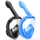 thumbnail image 1 of Máscara de snorkel Ezire de cara completa para niños 2‑14 años, azul/negro, 1 of 7