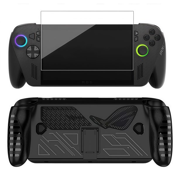 Funda de silicona para ROG Xbox Ally X 2025 con protector de pantalla integrado, soporte plegable, funda protectora a prueba de impactos de cuerpo completo, antideslizante, resistente a rayones
