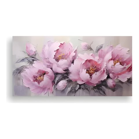 Genérico - Cuadro Peonías Rosadas 80X40 Cm