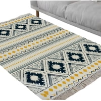 Decoideasemi - Alfombra Tapete De Lino Para Living, Comedor, Dormitorio