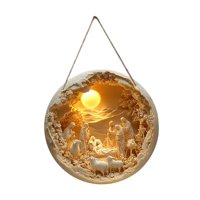 Magideal - Decoración Acrílica 2D Plana Escena Natividad Adornada Colgante Con Cuerda Colgante Decoración Del Hogar Decoración Religiosa Para Interiores Al Aire