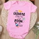 thumbnail image 1 of Baby Girls Cute Casual Romper With "My Grandma Loves Me To The Moon" Print For Summer Pregnancy Gift, 1 of 5