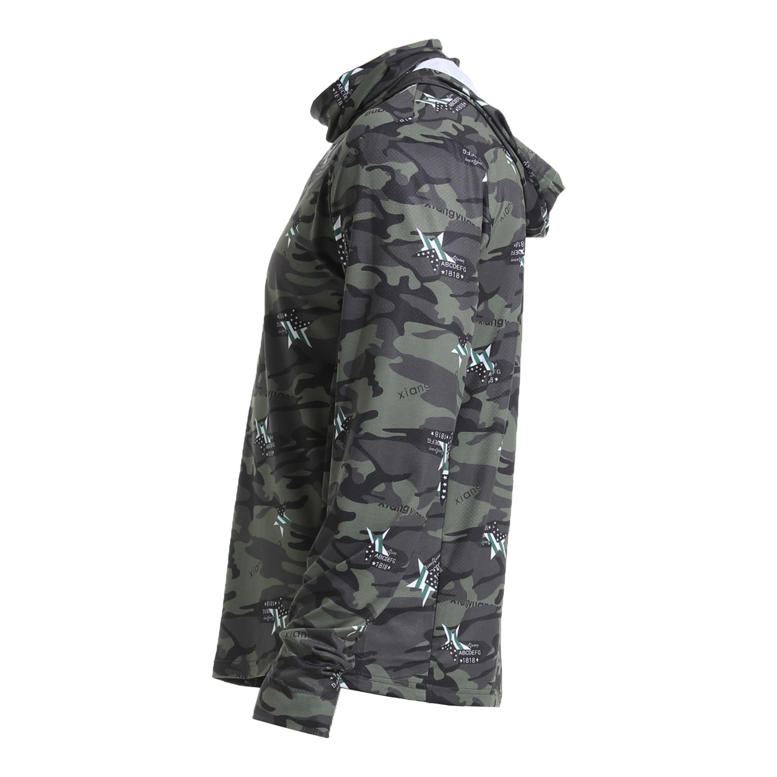 Ioensy - Camisa Con Capucha Y Protección Solar Para Hombre, Protector Fino Contra Erupciones Para Montar Al Aire Libre, L, Verde