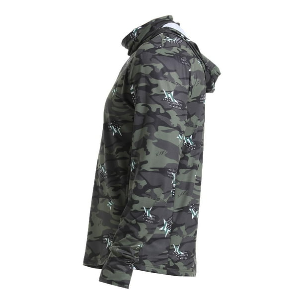 Sudadera con Capucha Y Protección Solar para Hombre, Camisa de Pesca, Cómoda Protección Contra Erupciones para Hombre, Camisa Refrescante, Chaqueta, C SG