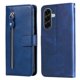 thumbnail image 1 of Funda tipo cartera para Samsung Galaxy A57 con bolsillo con cremallera y ranuras para tarjetas – Función de soporte Azul, 1 of 5