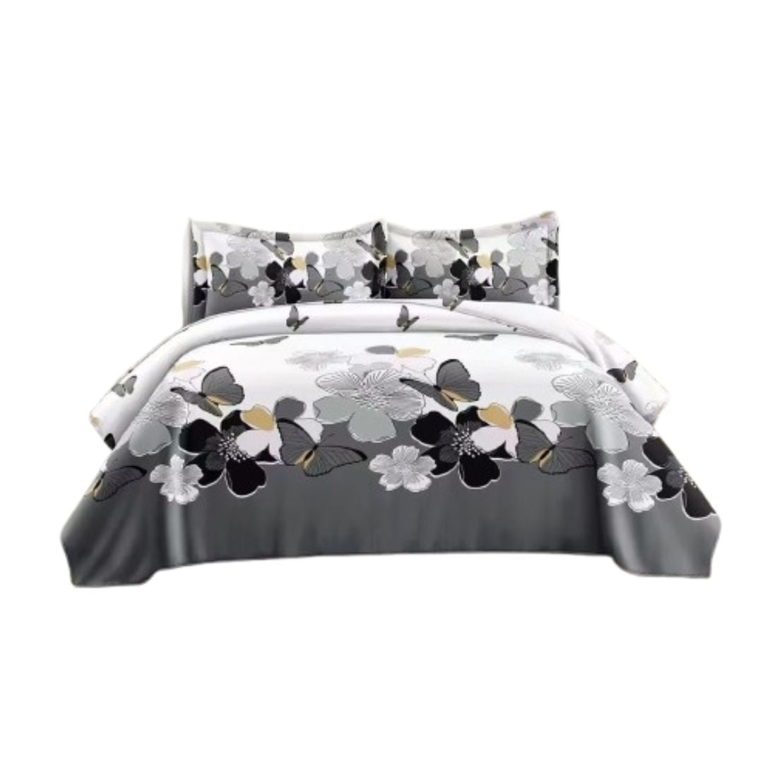 Genérico - Cubrecama Quilt Verano 2 Plazas - Gris Mariposa Kfl2033