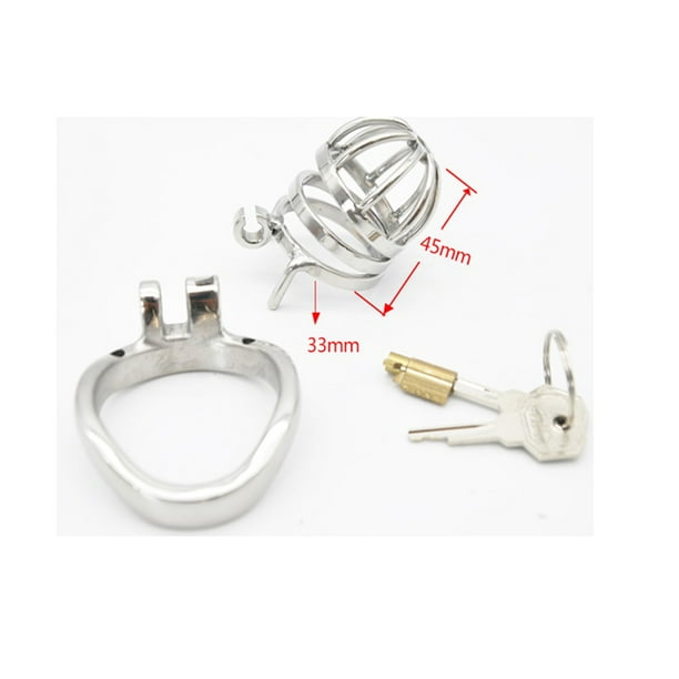 Stainless Steel Male Lockable Chastity Device with Silicone Urethral Catheter Hollow Cock Cage BDSM Restraint Penis Rings Man