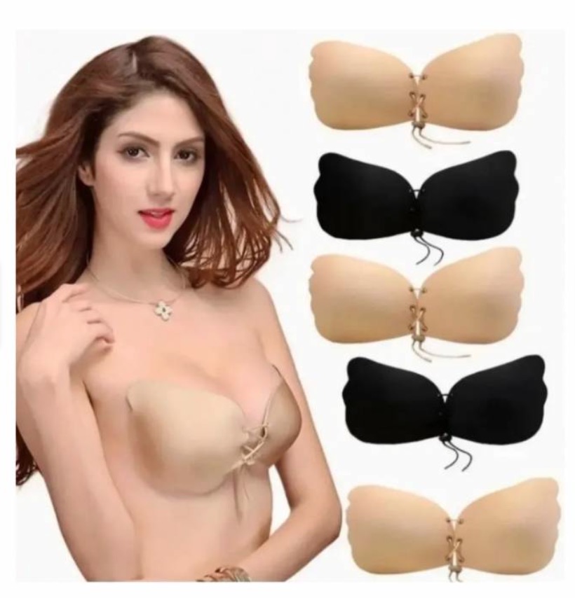 Tomasstore - Sosten Push Up Sin Espalda Invisible Sujetador Adhesivo Negro L Xl Xxl