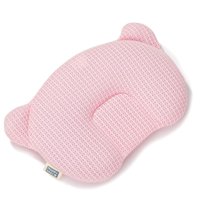 Babyluna - Almohada Para Bebés Anti-Plagiocefalia Cojín Plano Oso Rosa