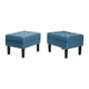 thumbnail image 2 of Set Poufs Wood 2 Cuerpos Felpa Azul Petroleo, 2 of 6
