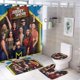 thumbnail image 1 of Jersey Shore-theme 4-Piece Shower Curtain Set with Rugs, Waterproof Bathroom Decor Set Includes Bath Mat, U-Shaped Rug, Toilet Lid Cover and Curtain with Hooks, 1 of 6