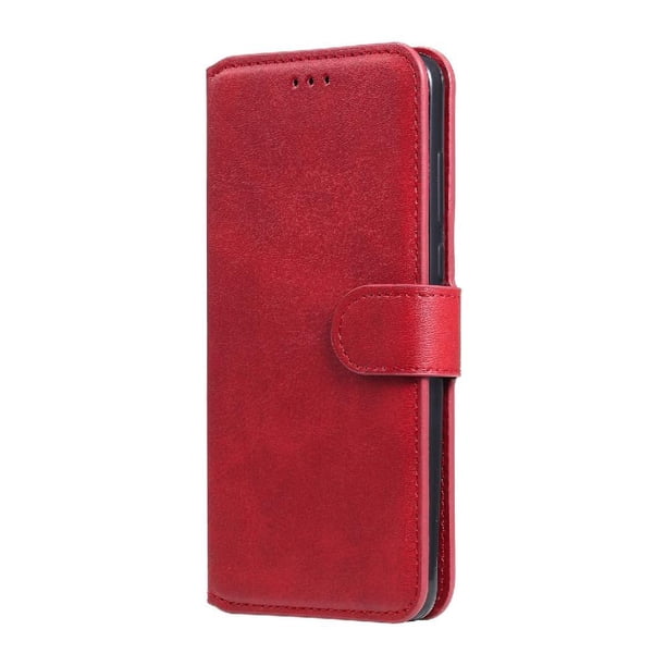 Funda Billetera para Xiaomi Poco X3 con Porta Tarjetas y Soporte Ajustable Rojo