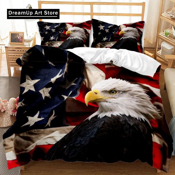 Fashion American Eagle Bedding Set Boys Girls Duvet Cover Pillowcase Bed Adult Bedroom