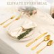 thumbnail image 2 of Astercook 24-Piece Silverware Set with Steak Knives, Gold Flatware, 2 of 3