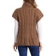 thumbnail image 3 of INSPIRE CHIC Suéter de Mujer Color Sólido Cuello Alto Chaleco Sin Mangas Jersey de Punto Trenzado XL Marrón, 3 of 5