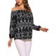 thumbnail image 4 of INSPIRE CHIC Blusa Casual de Verano de Manga Larga con Hombros Descubiertos para Mujer Boho XS Negro, 4 of 5