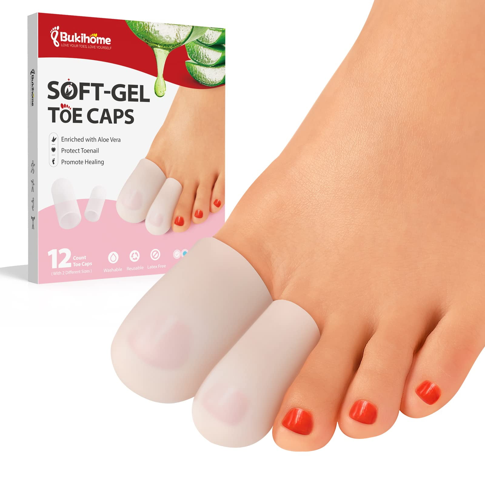 Protectores De Dedos Bukihome, Gel De Silicona, 12 Unidades